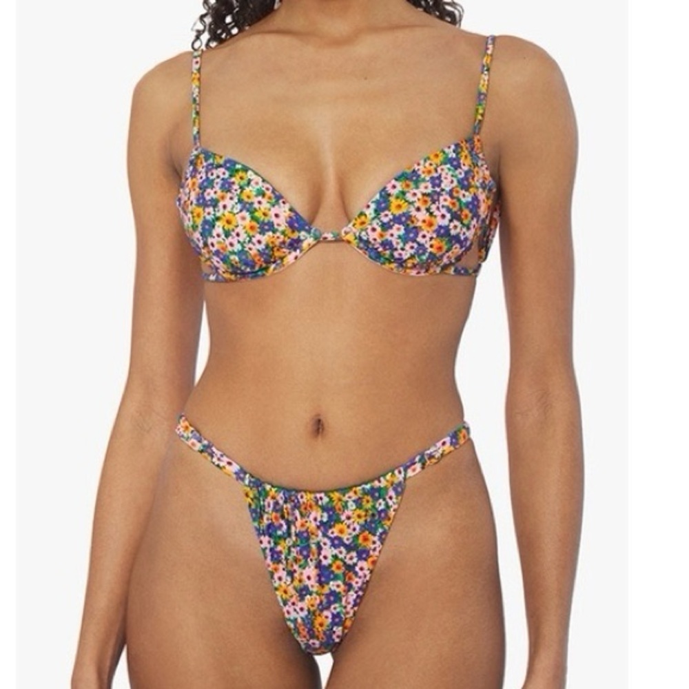 WeWoreWhat Underwire Floral Bikini and Tanga Cheeky Bottom